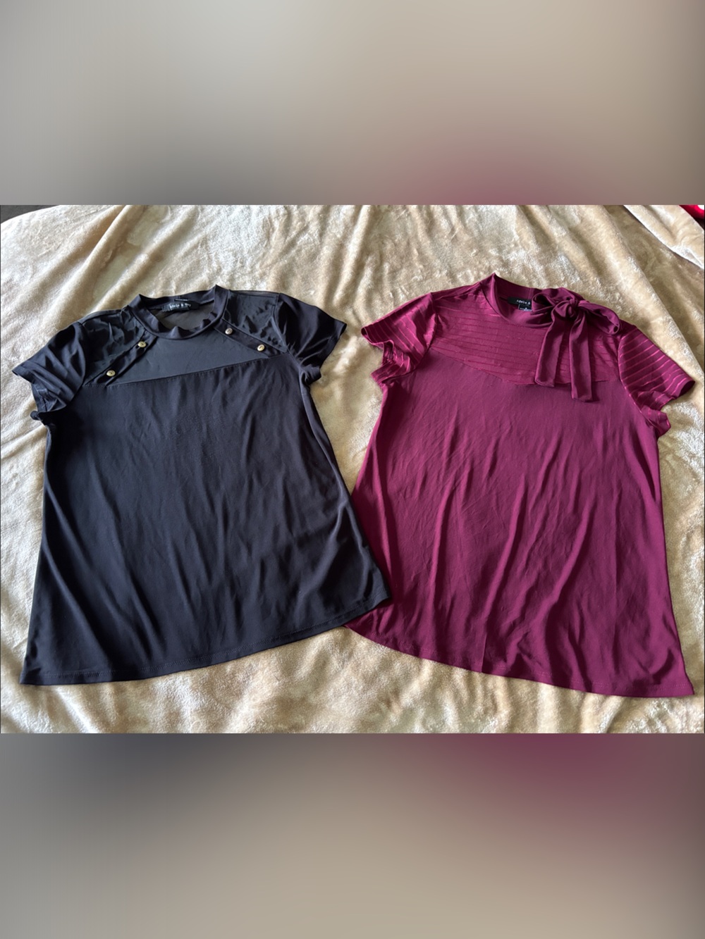 Women's blouses  in Black and Deep Berry